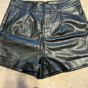 Size Tall L never worn black pleather shorts
